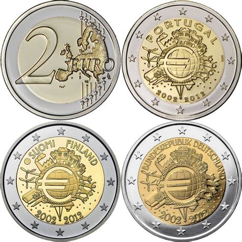 10 лет евро — третья серия памятных монет евро