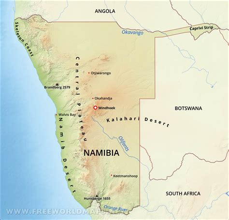 Map Of Namibia Africa Stashokper