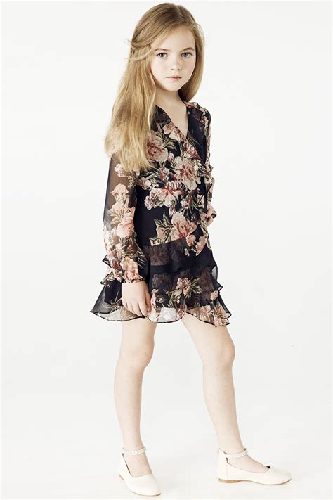 Junior Girl Cassidy Wrap Dress In Mood Bloom