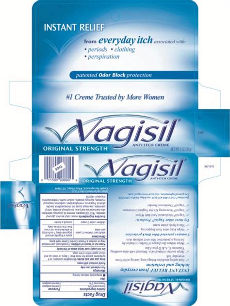 Vagisil Anti Itch Original Strength Combe Incorporated Benzocaine