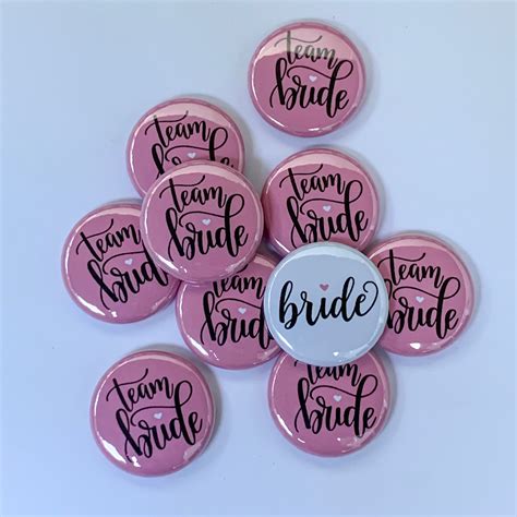 Team Bride Bachelorette Party Pins Bachelorette Party Buttons Etsy