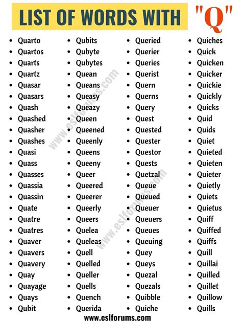 Words With Q A Big List Of 300 Words That Start With Q Words With