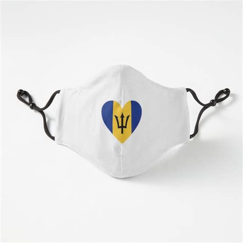 Barbados Flag Heart Face Covering T For Barbadian Bajan Barbados Republic By Gracetee