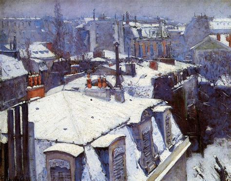 D By Gustave Caillebotte Rooftops Under Snow 1878 Artist