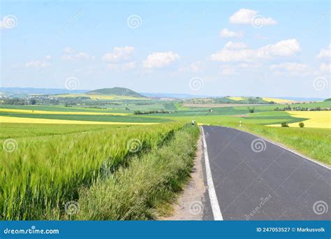 Idyllic Country Road In The Eifel During Springtime Stock Image Image