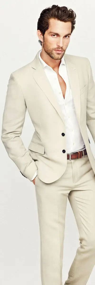 Latest Coat Pant Designs Ivory Linen Suit Men Slim Fit Summer Wedding Beach Simple Blazer
