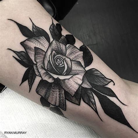 Blackwork Flower By Ryan Murray Tattoonow