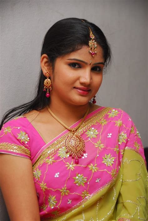 Actresses Hasini Portfolio Stills In Pink Saree For Telugu Movie