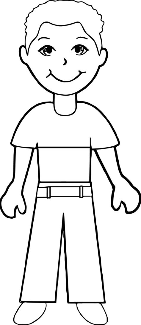 Standing Boy Coloring Page
