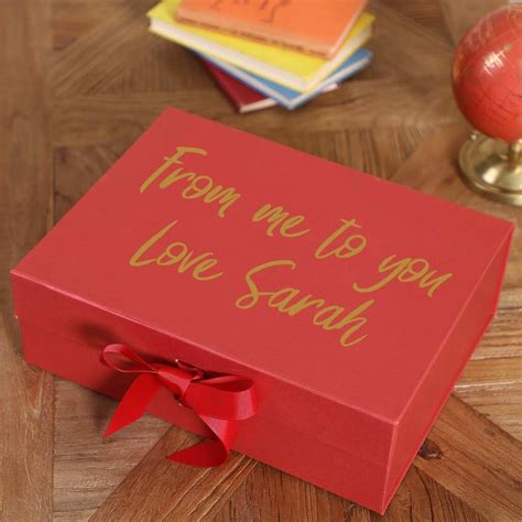 Personalised gift box with name. Personalised Luxury Gift Box With Ribbon By Dibor ...
