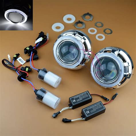 Inch Hid Bi Xenon Lens Headlights Projectors Ccfl Angel Eyes Halo My