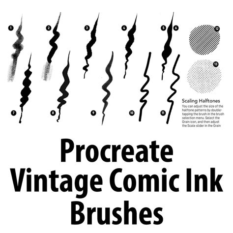 Procreate Vintage Comic Ink Brushes Ph