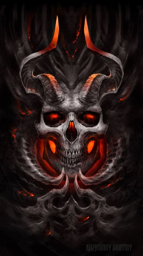 Demon By Kazimirov Dmitriy On Artstation Skull Pictures Skull