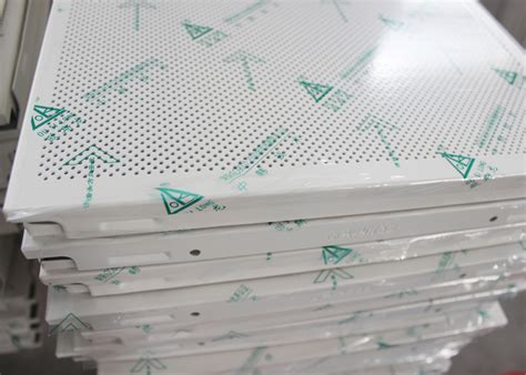 Square Perforated Metal Decorative Acoustic Ceiling Tiles Custom