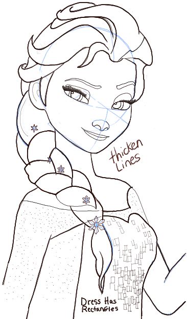 How to Draw Elsa the Snow Queen from Disneys Frozen Drawing Tutorial