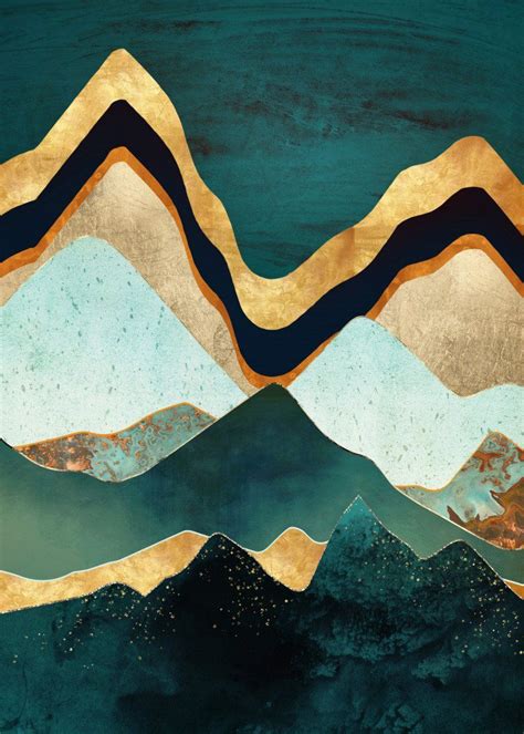 Abstract Landscape Of Velvet Copper Mountains Mountain Art Print