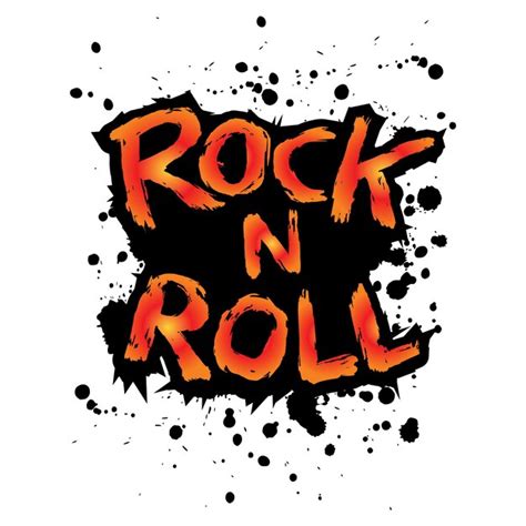 Premium Vector Rock And Roll Handwritten Lettering Grunge Style