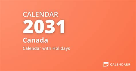 October 2031 Calendar Of Canada October 2031 Holidays And Celebrations