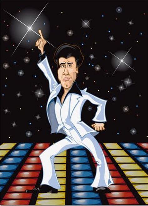 John Travolta Caricature Saturday Night Fever Dance John Travolta