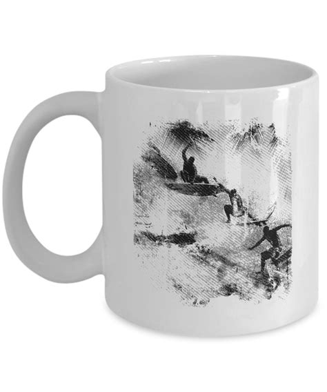 Vintage Surf Print Coffee Mug 11oz Ceramic Tea Cup White Gearbubble Campaign