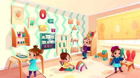 Kindergarten Background Vector At Collection Of