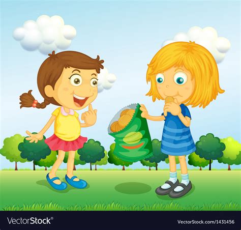 Two Kids Talking To Each Other Clipart
