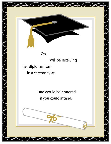 graduation invitation templates templatelab