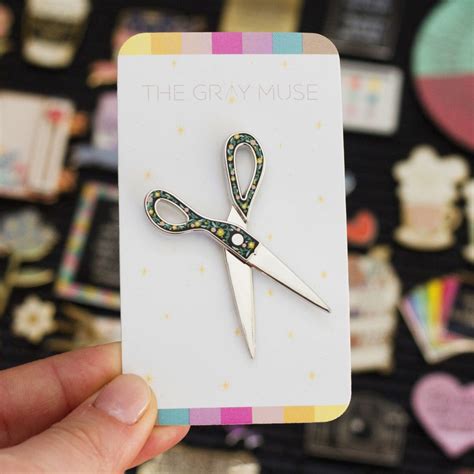 Unique Interactive Scissors Enamel Pin The Gray Muse