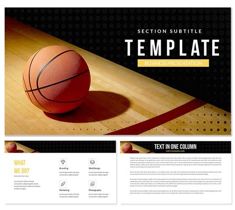 Game With Our Basketball Powerpoint Template Presentation