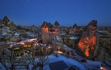 The Great Tourist Place Cappadocia At Night Time With Beautiful Light