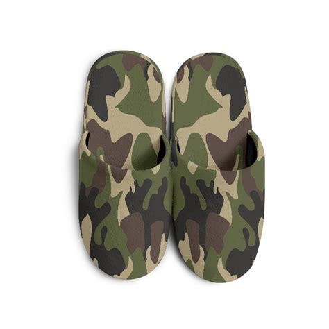 Army Green Camo Camouflage Slippers Comfortable House Etsy Hong Kong