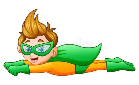 Cartoon Superhero Boy Flying Stock Vector Illustration Of Hero