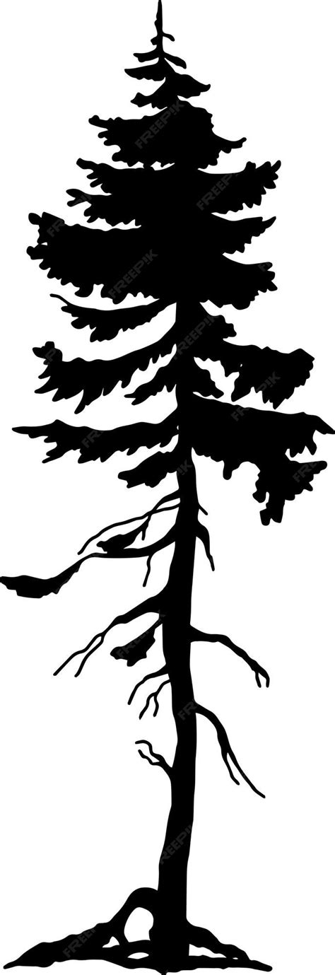 Premium Vector Pine Silhouette Tree Silhouette Flat Illustration Vector
