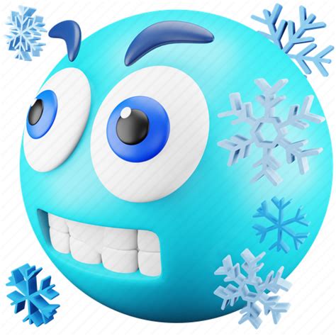 Face Emoji Expression Emoticon Winter Cold Snow 3d Illustration
