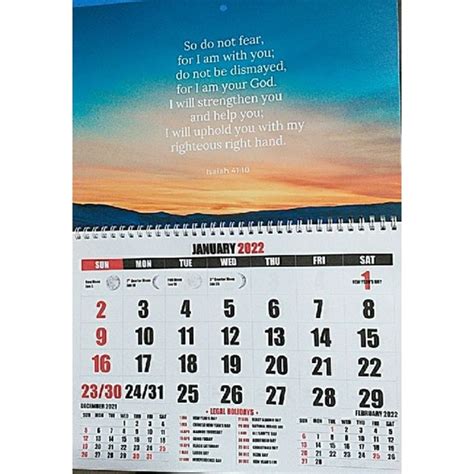 20222023 A3 Wall Calendar Bible Verses And Inspirational Quote