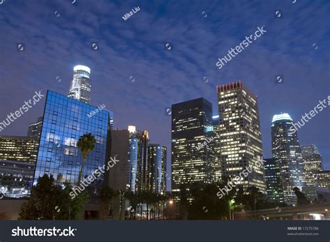 Los Angeles Skyline Night Stock Photo 17275786 Shutterstock