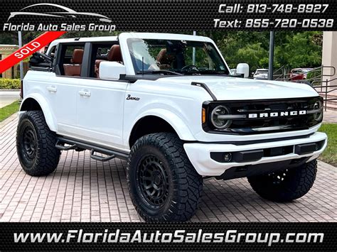Used White 2022 Ford Bronco Outer Banks 4 Door 4x4 For Sale In Tampa