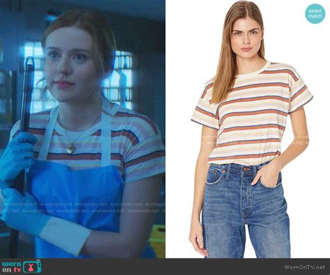 Wornontv Nancys Striped Tee On Nancy Drew Kennedy Mcmann Clothes And Wardrobe From Tv