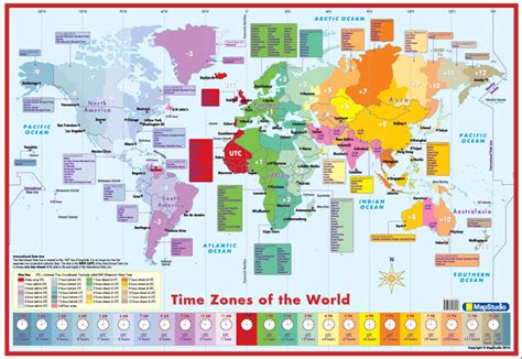 World Time Zones Wall Map Detailed Wall Map Of The World Time Zones