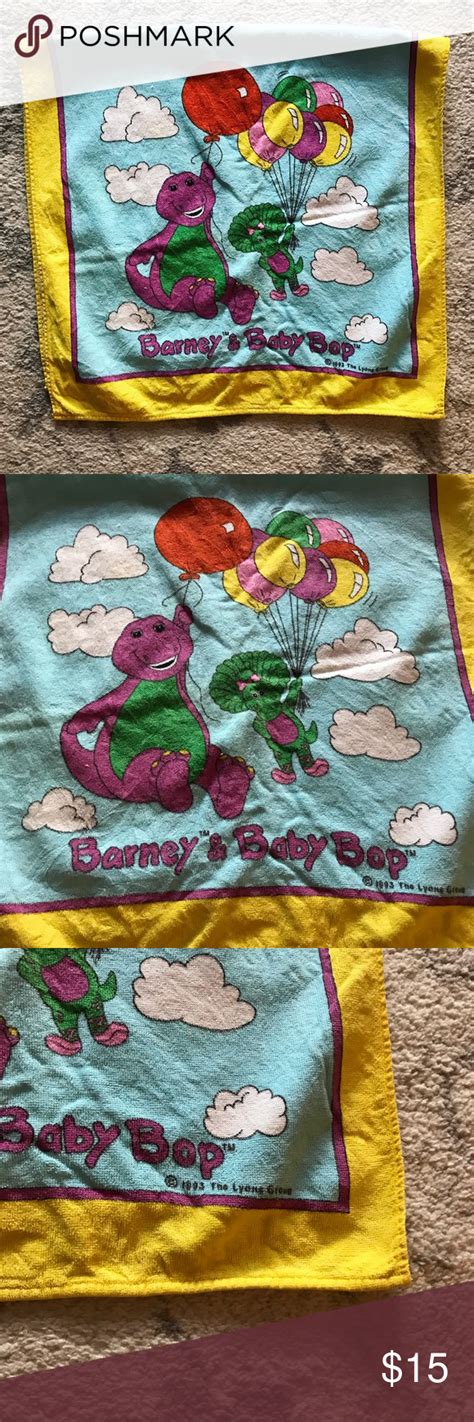 Vintage Barney And Baby Bop Kids Bath Beach Towel Kids Bath Barney