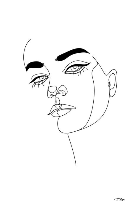 Female Line Art Line Drawing Woman Abstact Line Art Face Line Drawing Woman Face Single Line