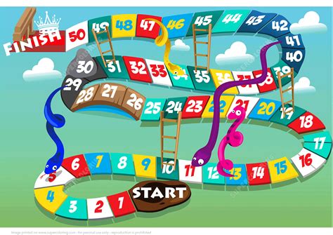 When you first start, pick either. Printable Board Game with Snakes and Ladders | Free ...