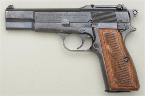 Belgian Browning High Power 9mm Cal Semi Automatic Pistol With Tangent