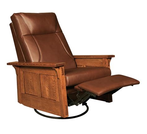 Your spouse has spotted a mission style recliner and the two of you are examining the pros and cons of such an important purchase. McCoy Mission Rocker Recliner Swivel from DutchCrafters Amish