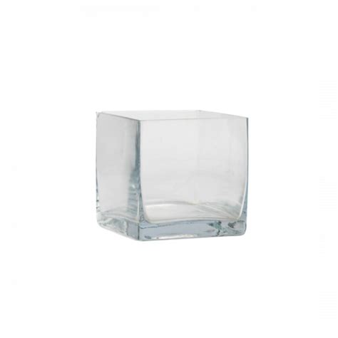 Vase Glass Short Square Dobsons Marquee And Party Hire
