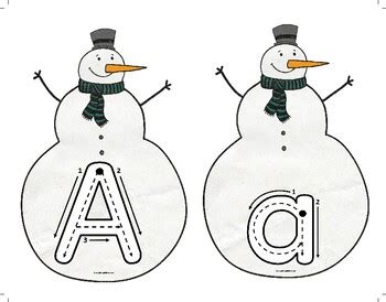 snowman alphabet tracing set handwriting   fun winter