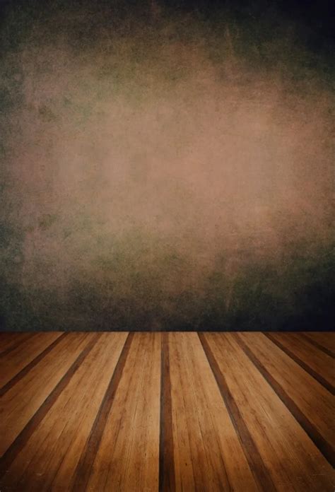 Laeacco Old Gradient Solid Color Wall Wooden Floor Photography