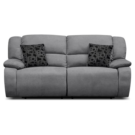 Our sectional sofa with matching ottoman featuring a. Destin Gray Power Reclining Sofa | American Signature ...