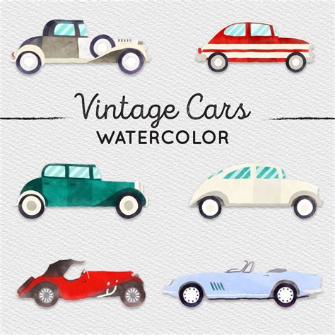 Car Clipart Watercolor Car Clipart Vintage Car Clipart Car Clip Art