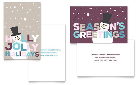 Jolly Holidays Greeting Card Template Design